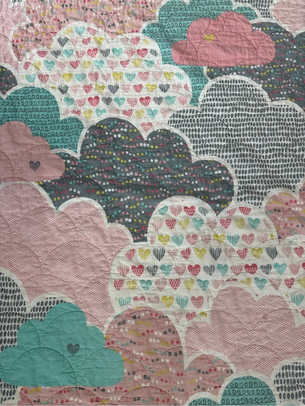 Urban Habitat Kids Cloud Print Quilt Blanket | 81” x 63” | 100% Cotton
